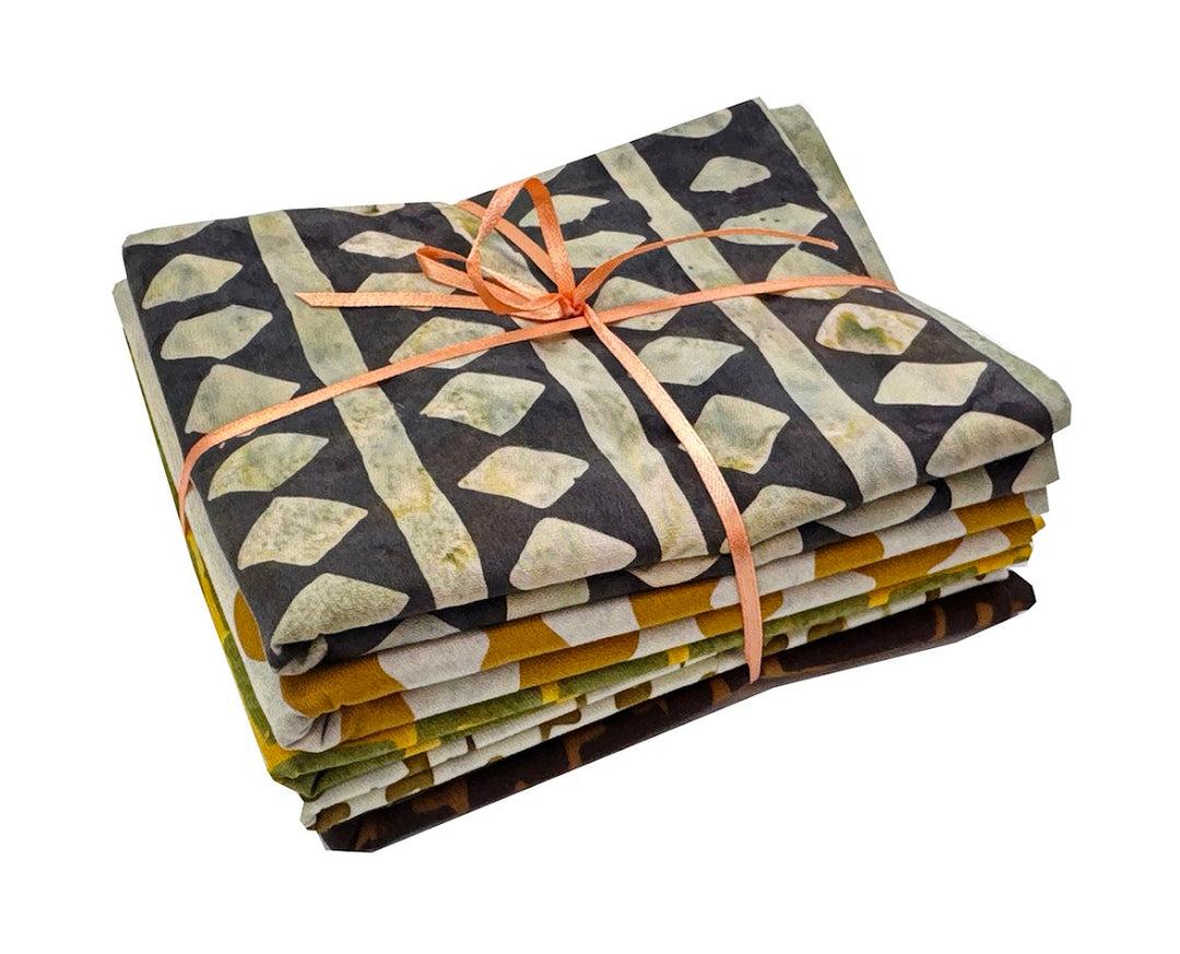 Marcia Derse Batik Fabric Neutrals 1/2 yd Bundle (5 pcs)