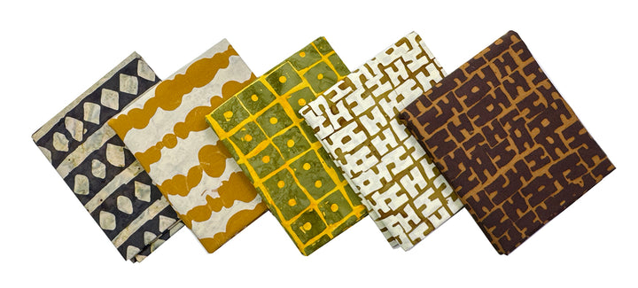 Marcia Derse Batik Fabric Neutrals 1/2 yd Bundle (5 pcs)