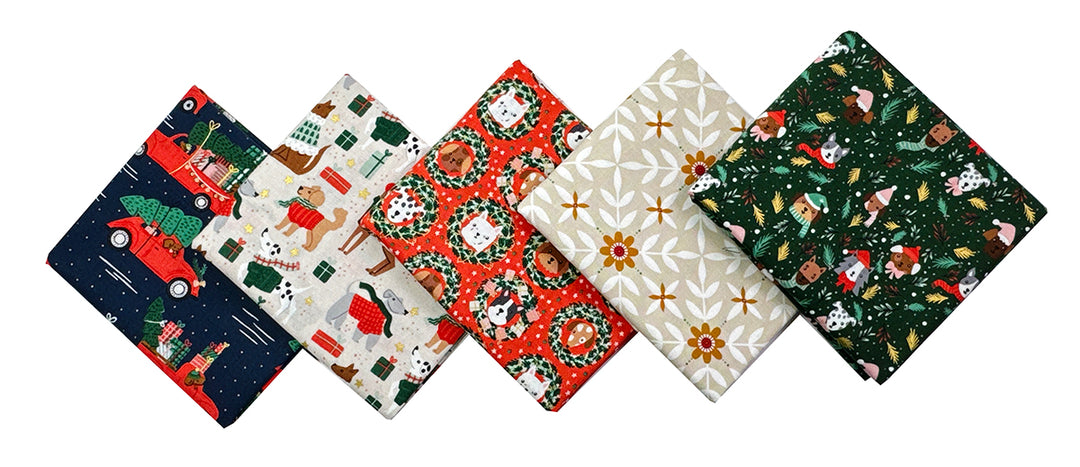 Seasonal Fabric Bundle - Dogs 1/2 yd Bundle (5 pcs)