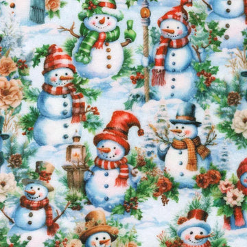 Doux Luxe MINKY Fabric - Snowmen, Winter | Artistic Artifacts