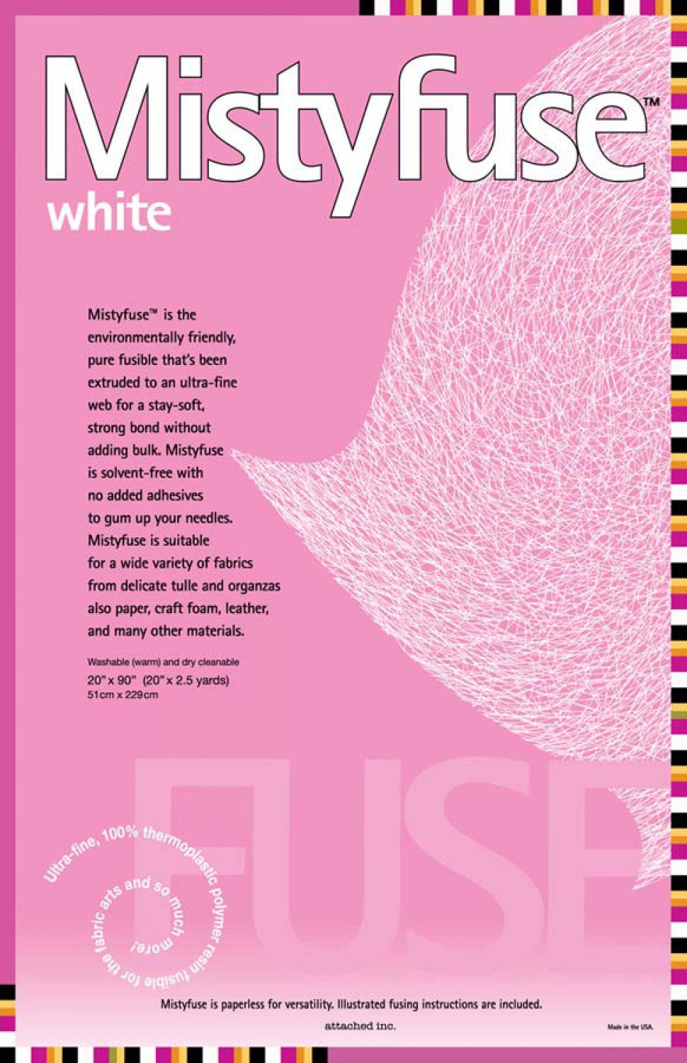 Mistyfuse Fusible Lightweight Webbing: White 20" wide (100 yards)