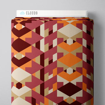 Embellish Rayon by Frank Lloyd Wright - Hollyhock Red/Orange Embellish Modal Rayon | Frank Lloyd Wright Hollyhock Red/Orange