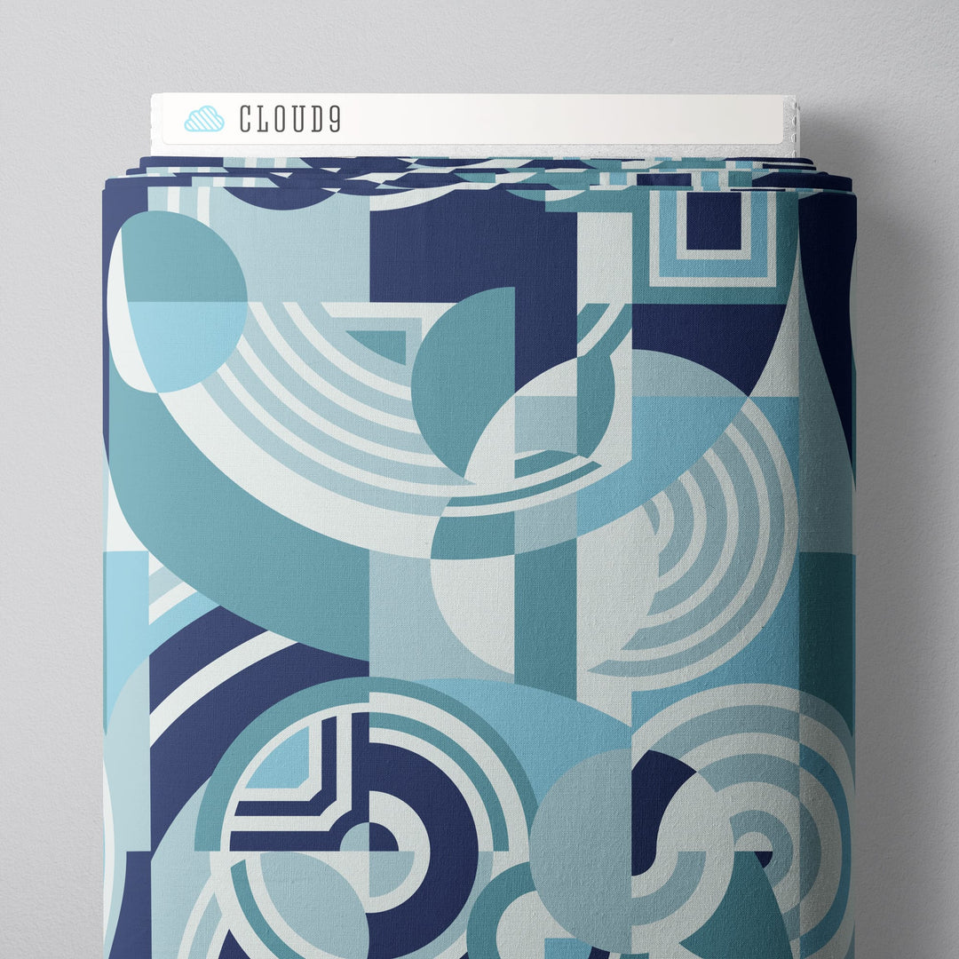 Embellish Rayon by Frank Lloyd Wright - Hoffman Blue Embellish Modal Rayon | Frank Lloyd Wright Hoffman Blue