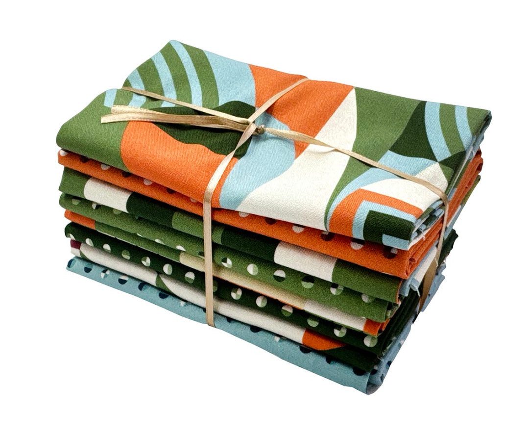 American Bold Fat Quarter Fabric Bundle - Green/Rust