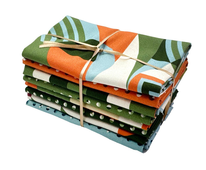 American Bold Fat Quarter Fabric Bundle - Green/Rust