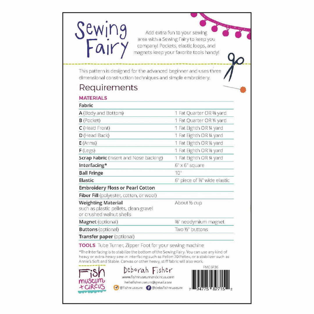 FMC-SF36_1 Sewing Fairy pattern requirements list