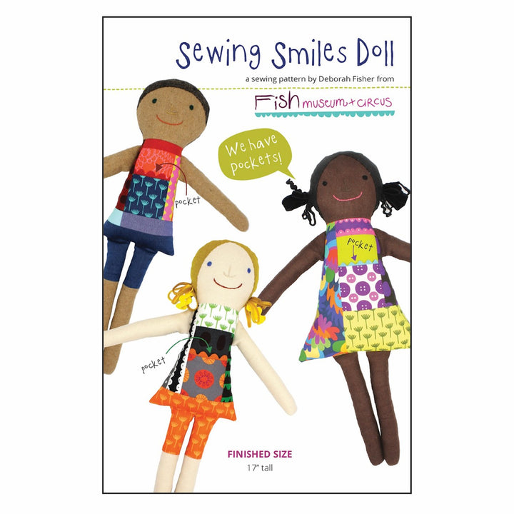 FMC-SSD25 Sewing Smiles Doll pattern with pocket details.