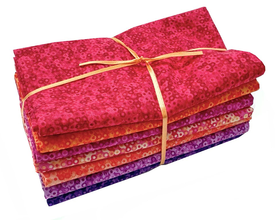 Fairy Rings from Andover Fat Quarter Fabric Bundle - Sunset (7 pcs)