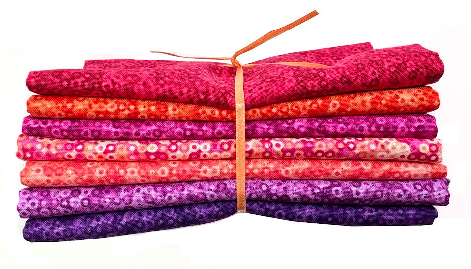 Fairy Rings from Andover Fat Quarter Fabric Bundle - Sunset (7 pcs)
