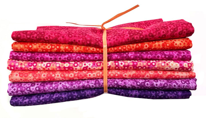 Fairy Rings from Andover Fat Quarter Fabric Bundle - Sunset (7 pcs)