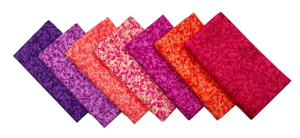 Fairy Rings from Andover Fat Quarter Fabric Bundle - Sunset (7 pcs)