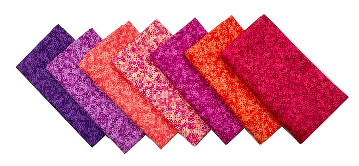 Fairy Rings from Andover Fat Quarter Fabric Bundle - Sunset (7 pcs)