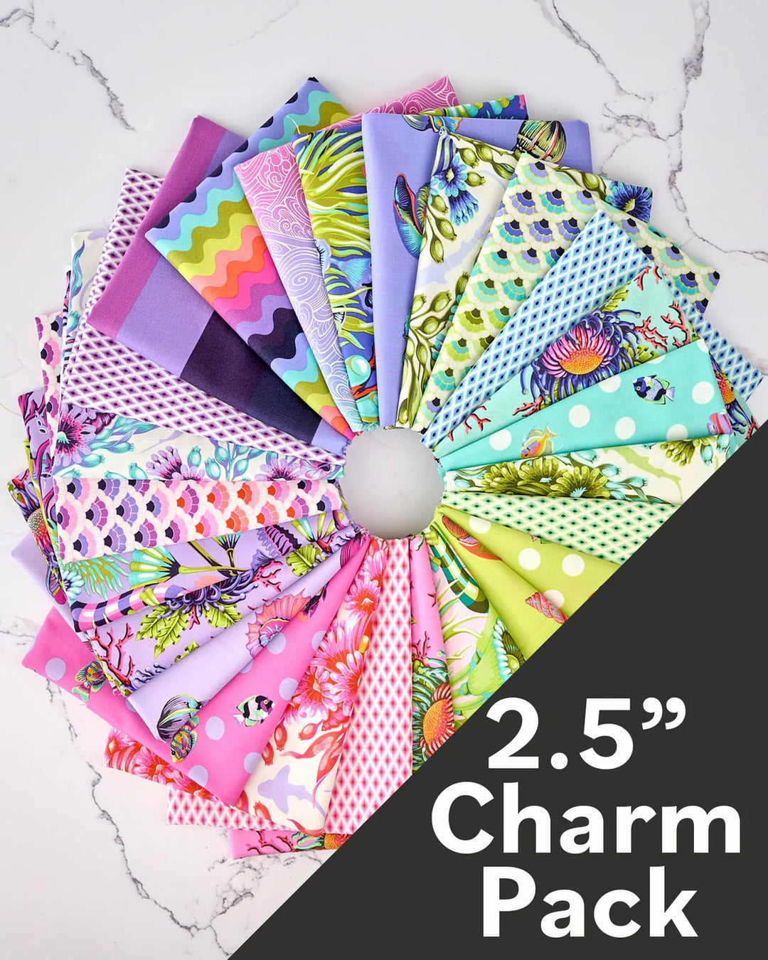Tula Pink Floral Reef - 2.5" Mini Charm Pack, 42pcs