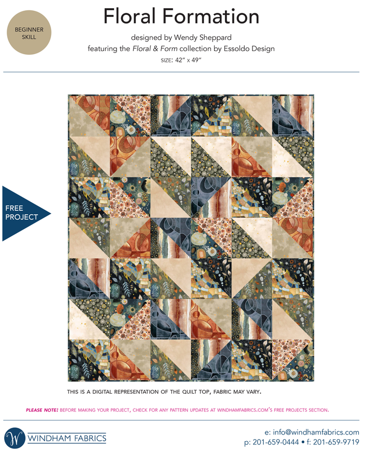 Floral Formation Quilt Kit with Flora & Form Fabric Collection