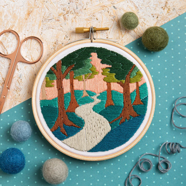Forest walk mini embroidery kit
