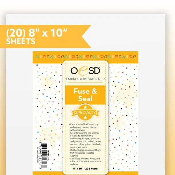 OESD Fuse and Seal CutAway Sheets 8"x 10" OESD Applique Fuse & Fix
