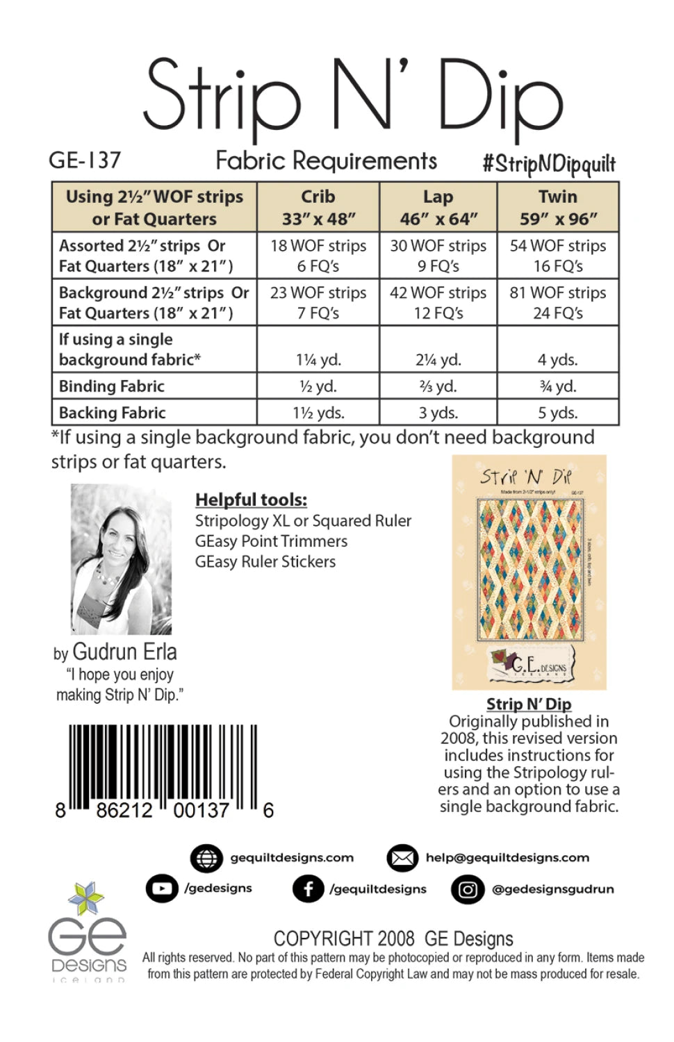 Strip N' Dip Quilt Pattern