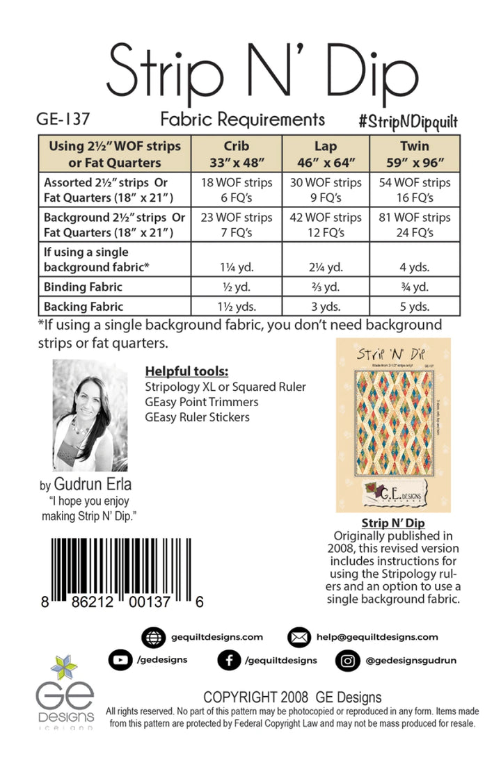 Strip N' Dip Quilt Pattern