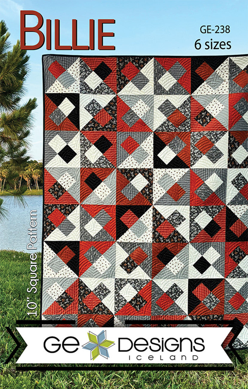 GE-238 Billie Quilt Pattern with Red & Black Squares