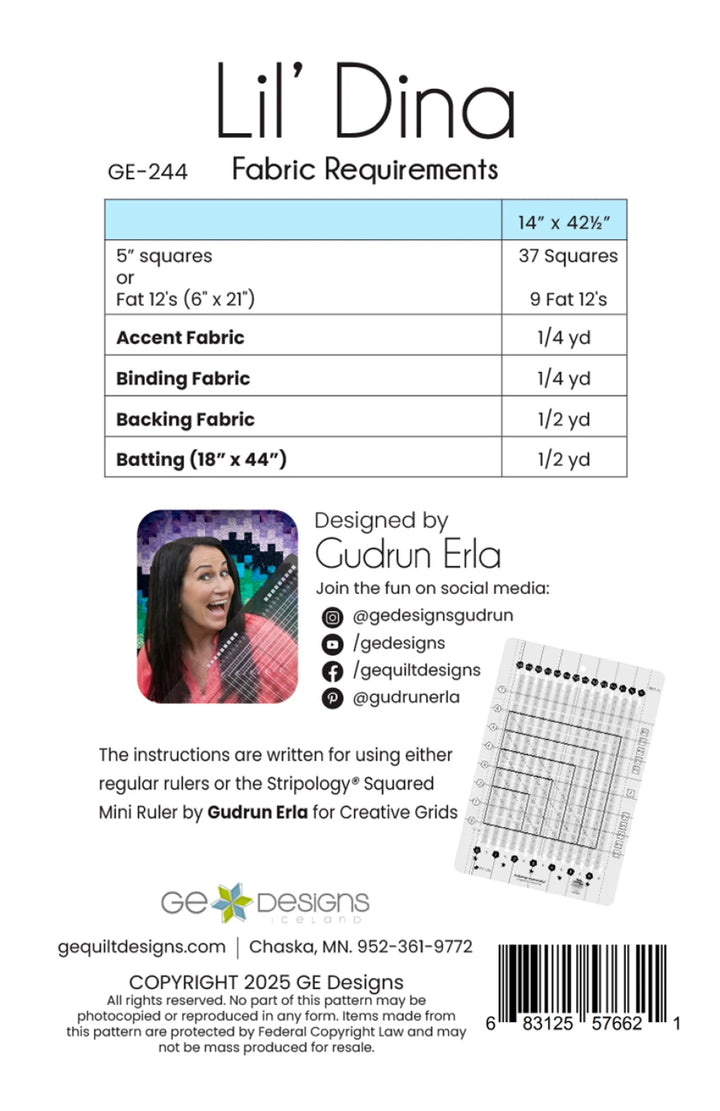 Lil' Dina Table Runner Pattern