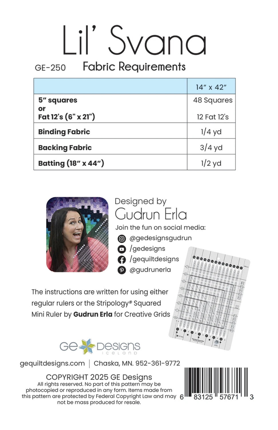 Lil' Svana Table Runner Pattern