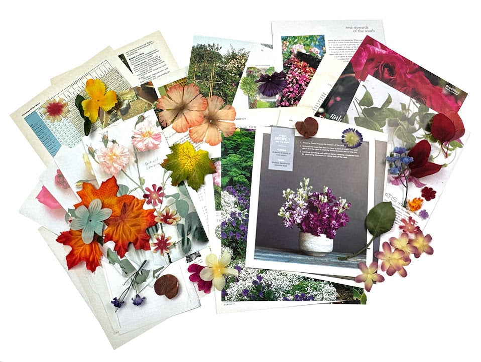 Garden Theme vintage paper collage pack
