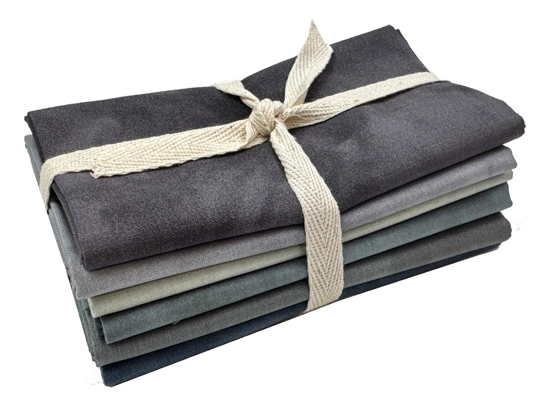 Palette Packs GREY - Fat Quarter Fabric Bundle (6 pcs)