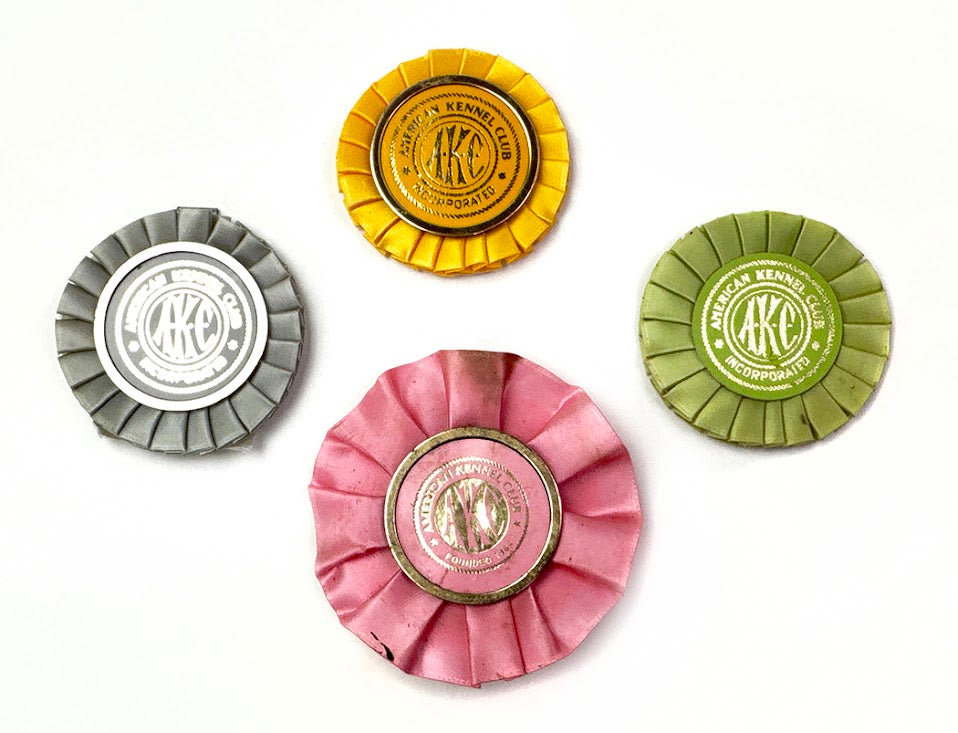 Vintage American Kennel Club Ribbons 4 pack (1 Big 3 Small)