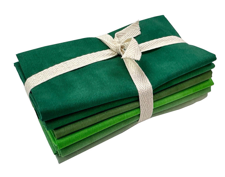 Palette Packs GREEN - Fat Quarter Fabric Bundle (6 pcs)