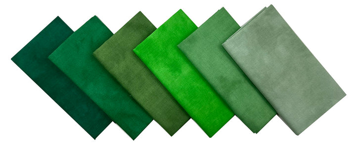 Palette Packs GREEN - Fat Quarter Fabric Bundle (6 pcs)