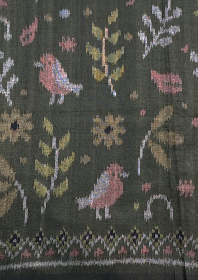Traditional Handwoven Ikat Fabric from Indonesia, Songbird Motif Sold per 1/2 Yard Traditional Handwoven Ikat Fabric from Indonesia, Songbird Motif Sold per 1/2 Yard