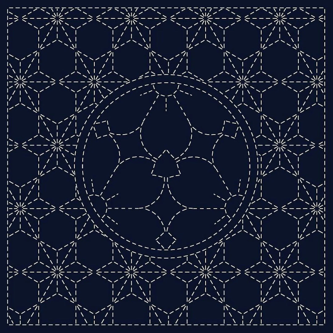 Sashiko Cloth Panel - Yama-Zakura, Navy Sashiko Cloth Panel - Yama-Zakura, Navy