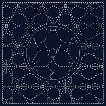 Sashiko Cloth Panel - Yama-Zakura, Navy Sashiko Cloth Panel - Yama-Zakura, Navy