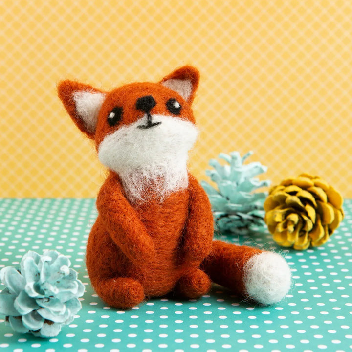Needle felted baby fox figurine