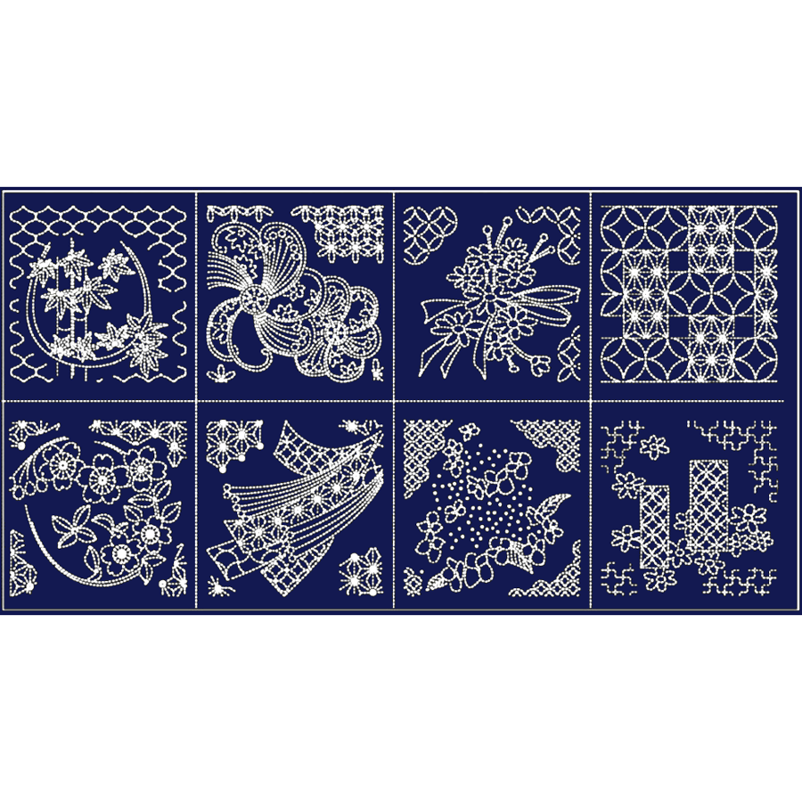 Blue & white Japanese floral pattern design