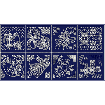 Blue & white Japanese floral pattern design