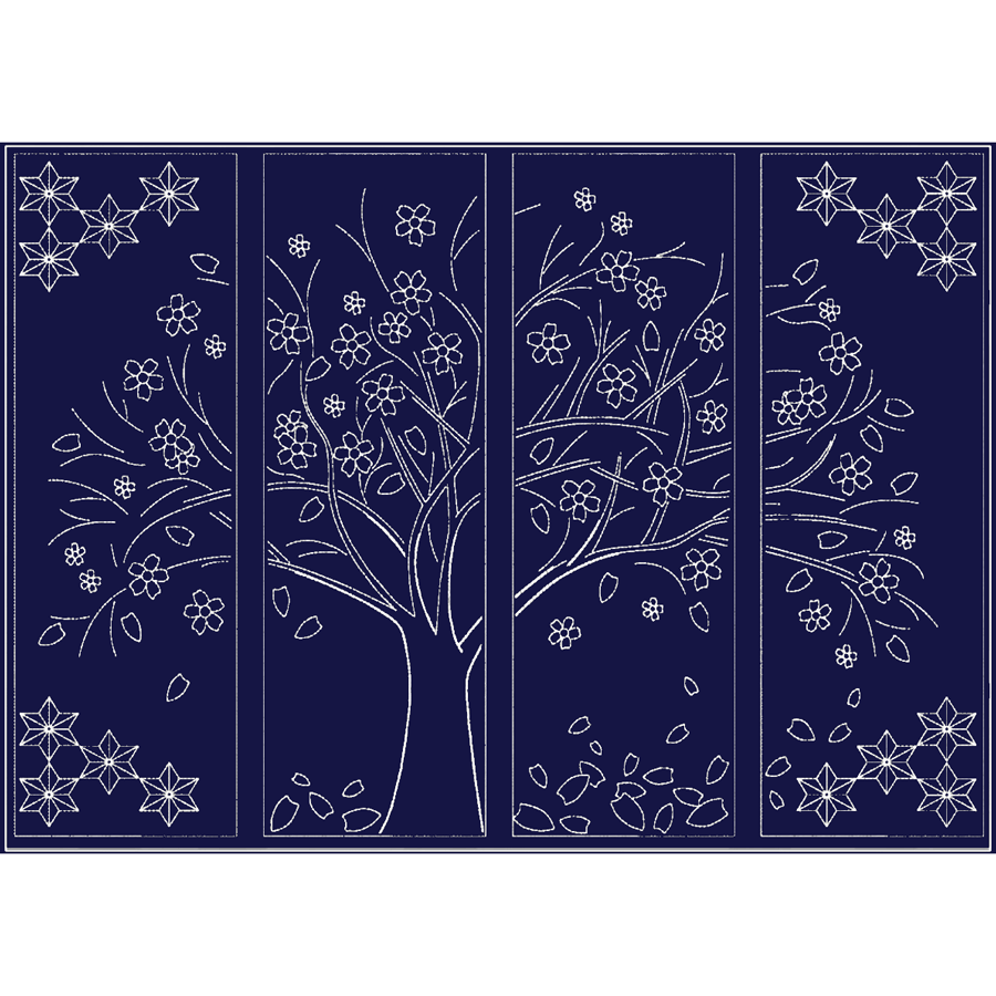 Tree Silhouette with Flowers