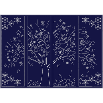 Tree Silhouette with Flowers