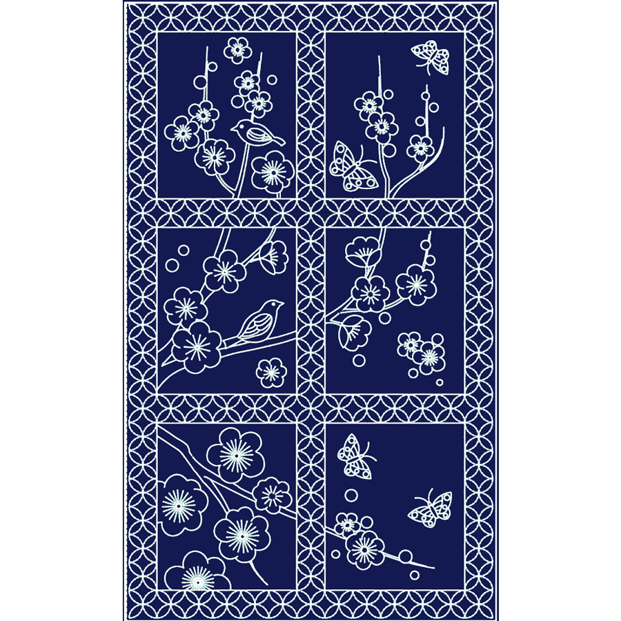 HM-37 floral and butterfly panel design