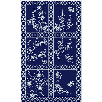 HM-37 floral and butterfly panel design