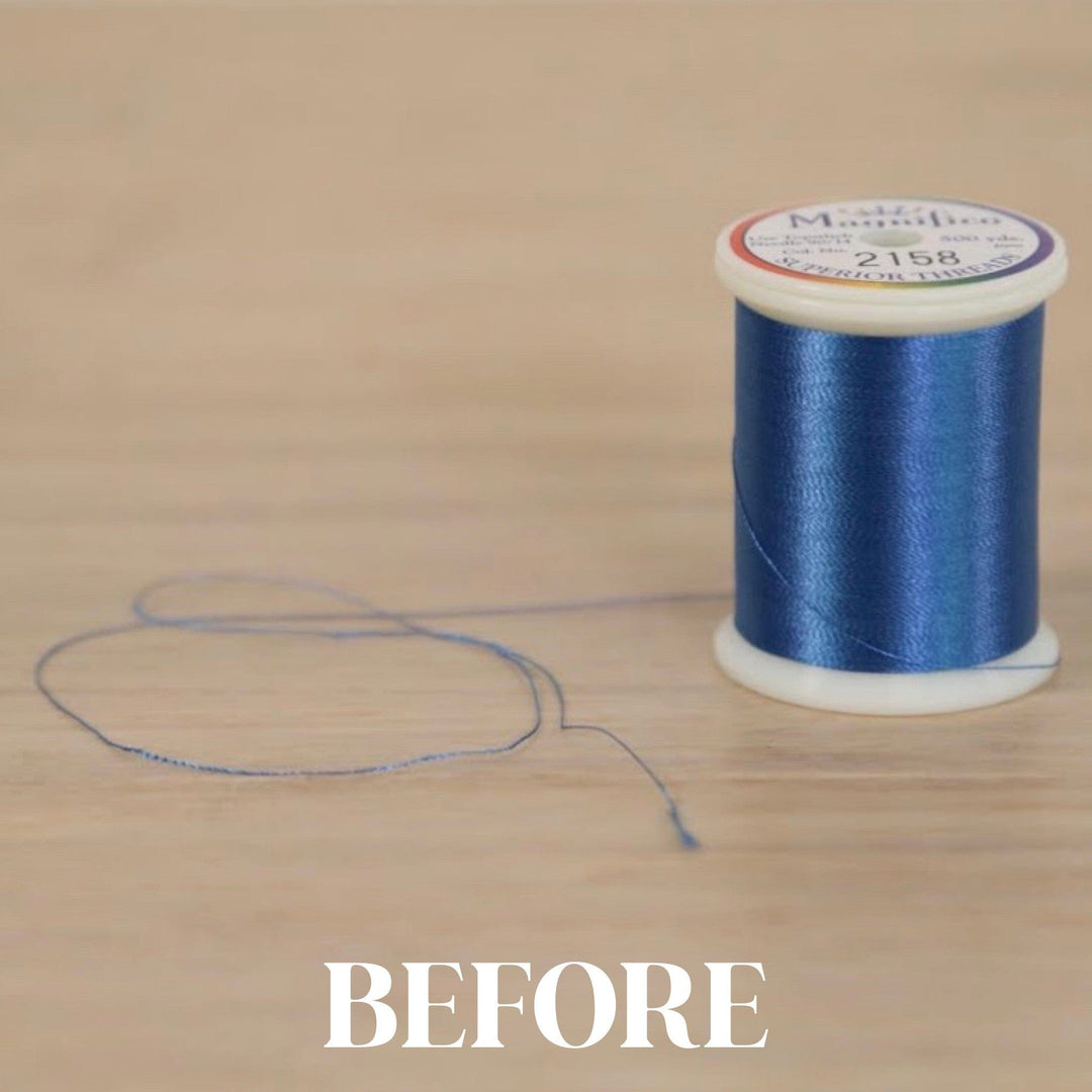 Blue thread before use.