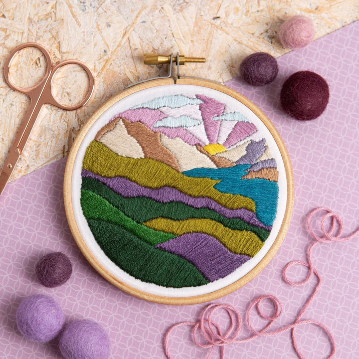 Highland Hike Mini Embroidery Kit - landscape embroidery