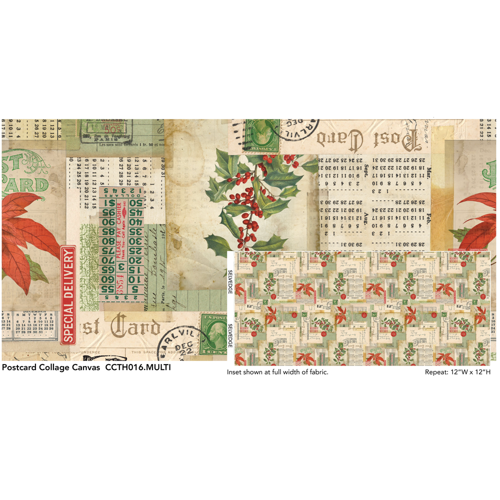 Holidays Past by Tim Holtz, Postcard Collage in CANVAS