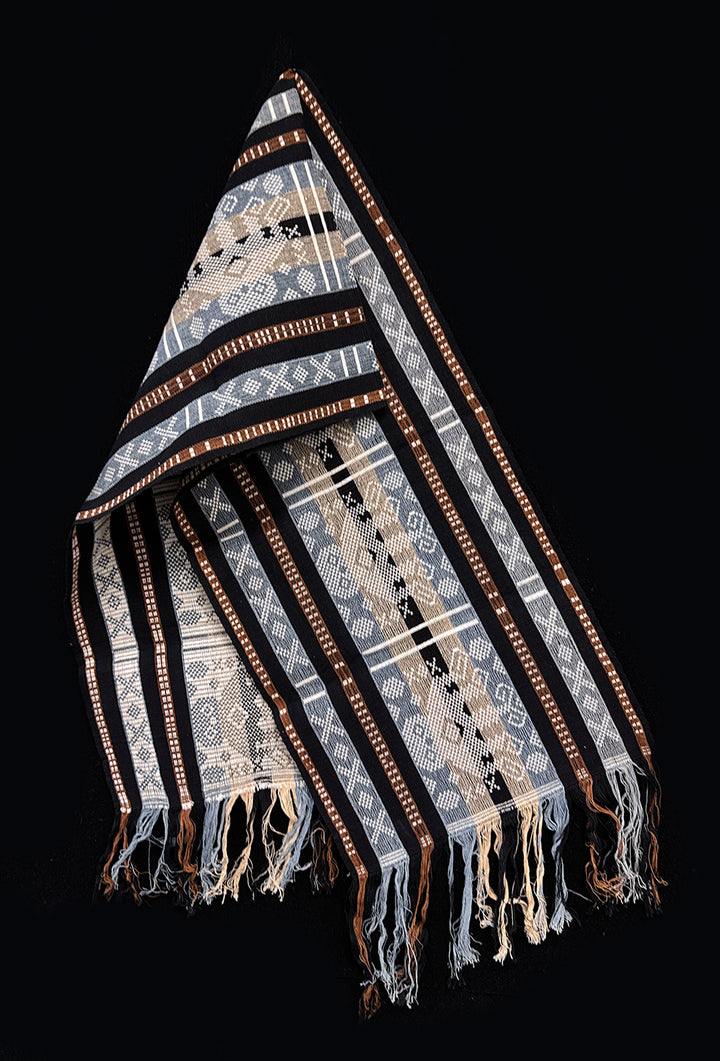 Handwoven IKAT Textile Sumba Indonesia Blue Brown Critter