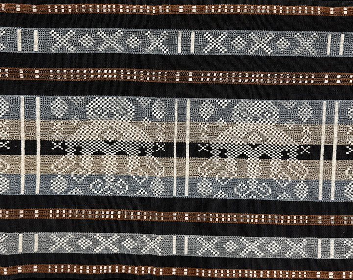 Handwoven IKAT Textile Sumba Indonesia Blue Brown Critter