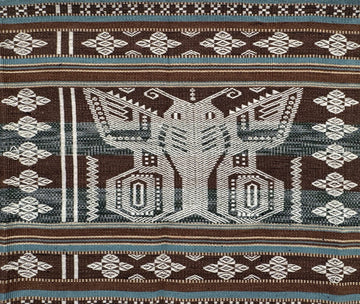 Handwoven IKAT Textile Sumba Indonesia Moth Blue Brown Handwoven IKAT Textile Sumba Indonesia Moth Blue Brown