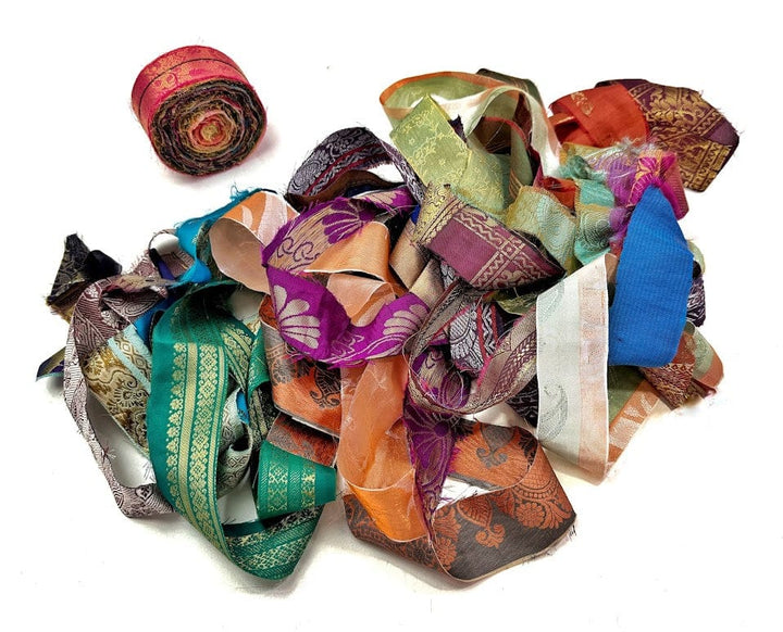 Sari Silk Trim Rolls from India - Woven Sari Silk Trim Rolls from India - Woven