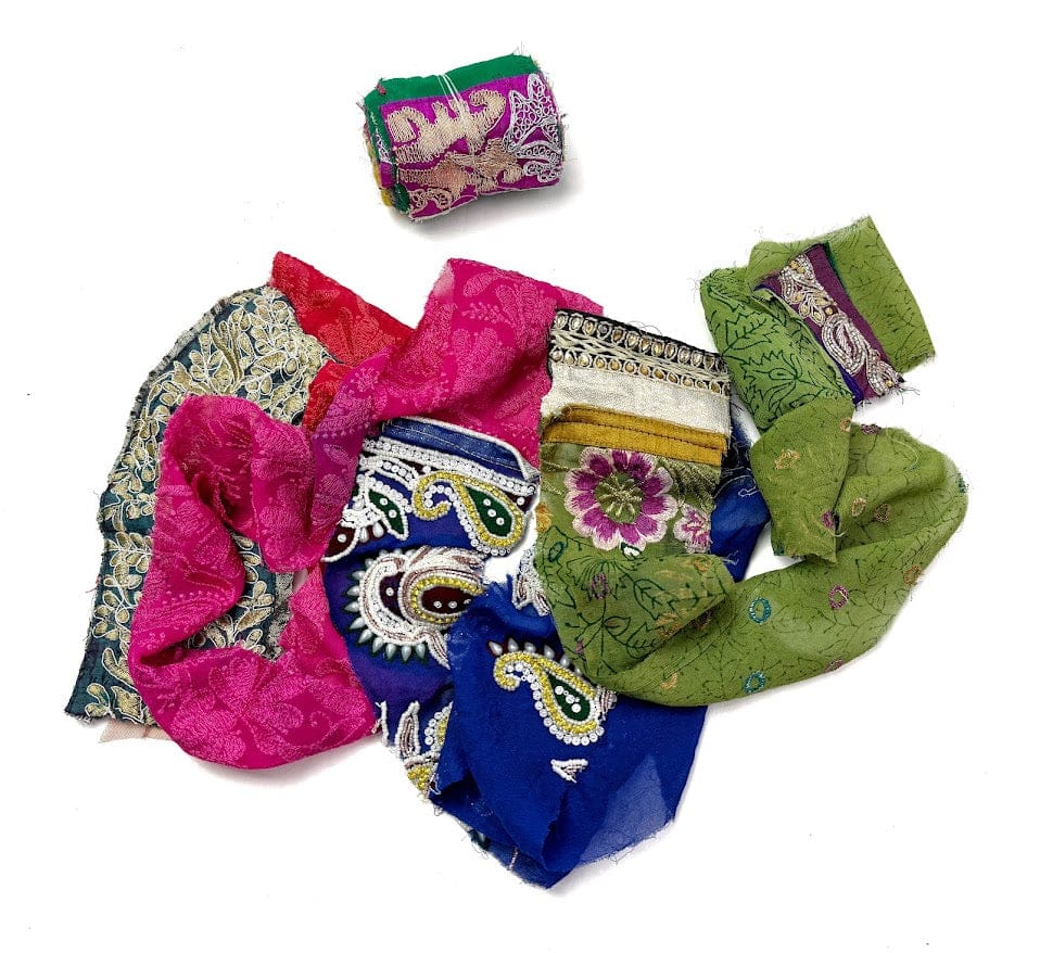 Sari Silk Trim Rolls from India - Embellished Sari Silk Trim Rolls from India - Embellished