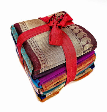 Silk Brocade Fat Quarter Assortment from India Silk Brocade Fat Quarter Assortment from India