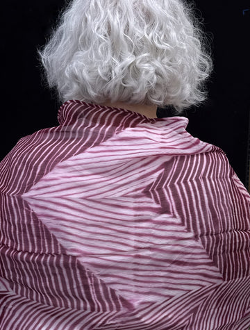 Chiffon Silk Shibori Scarf, Lac Red Chiffon Silk Shibori Scarf, Lac Red – Artistic Artifacts